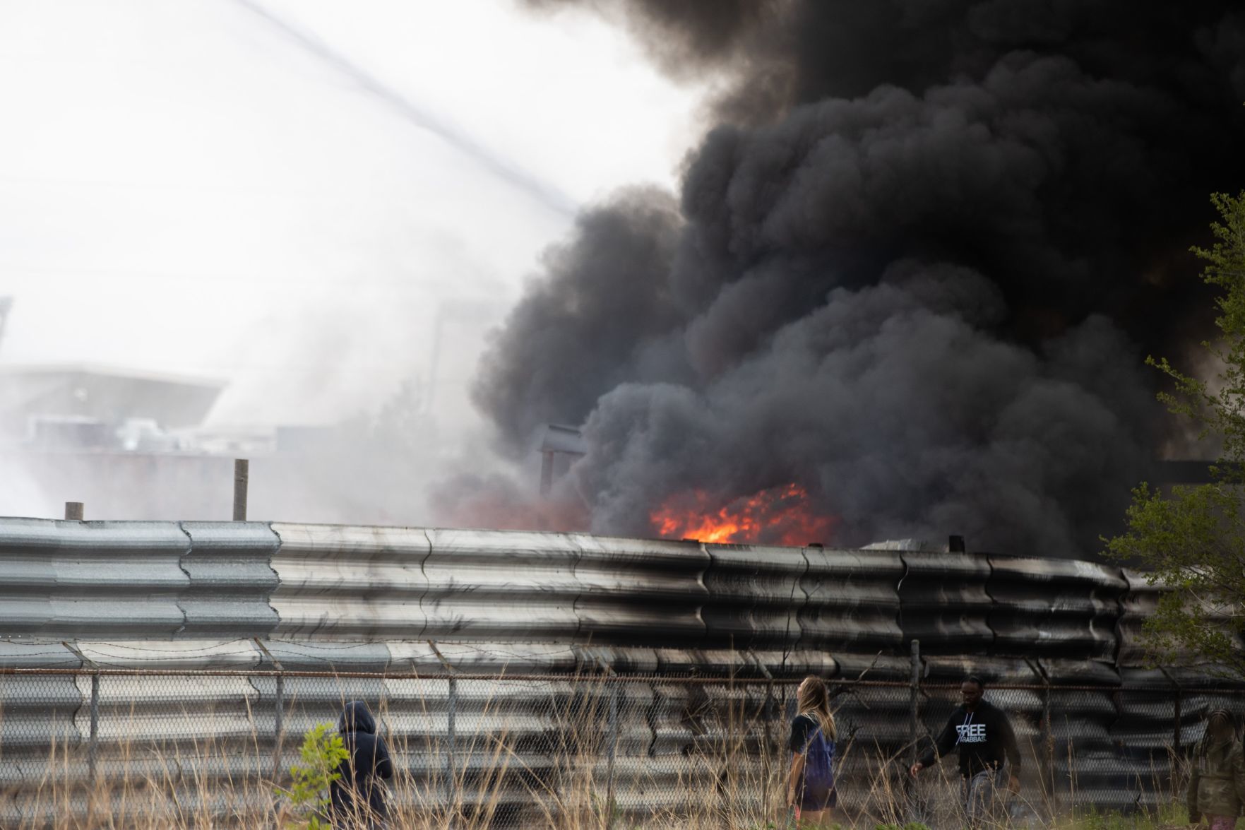Salvage yard fire